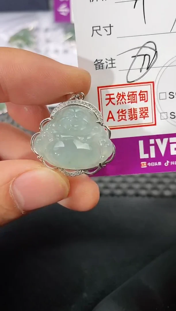 颈饰银S925镶嵌翡翠李*子挂件