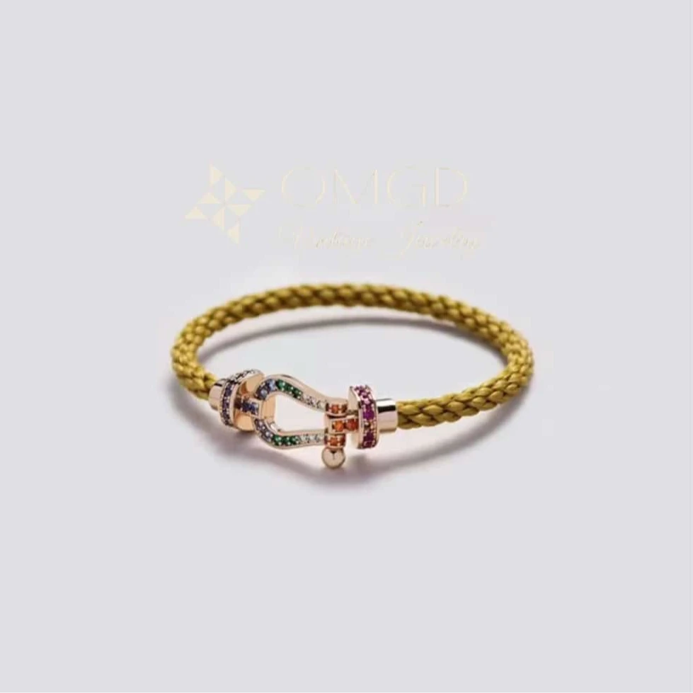 OMGD 铜合金合成锆石手链 【D9145】经典百搭马蹄手绳