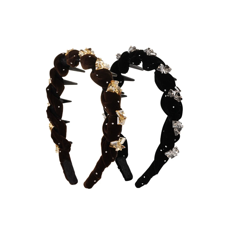 2025新款编织带齿防滑波浪发卡发箍女款高级感高颅顶头饰日常外戴