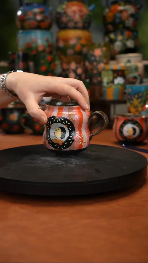 紫砂油画手绘釉下彩