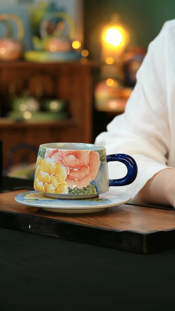 杯手绘心瓷陶瓷浮力