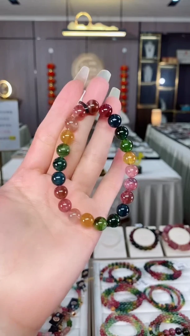 收藏级老矿单圈手串8mm+未镶嵌碧玺（多样性发一条）mz