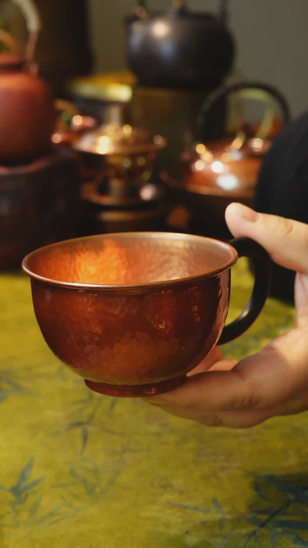 纯紫铜实木柄咖啡杯