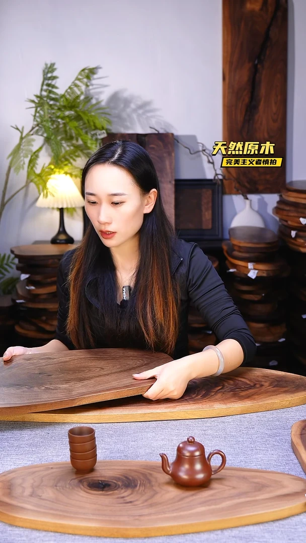 木浅*藏北美黑胡桃原木.干裂疤结不属于商品质量问题
