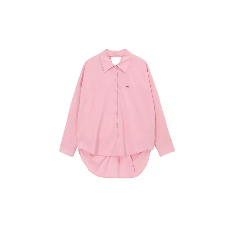 【韩剧欧尼粉色告白甜心衬衫】竹纤维甜美减龄纽结上衣女W23CC252