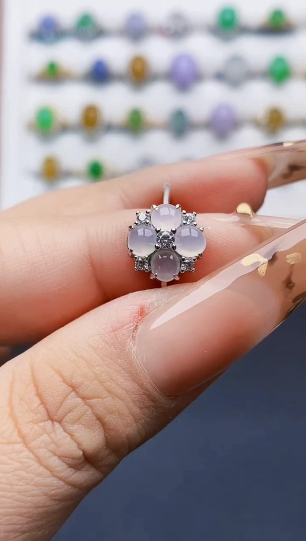 银S925镶嵌戒指翡翠0323