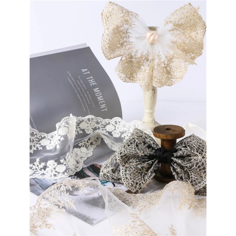 波浪边蕾丝镂空花纹刺绣织带diy蝴蝶结发饰鲜花包装绸带缎带丝带