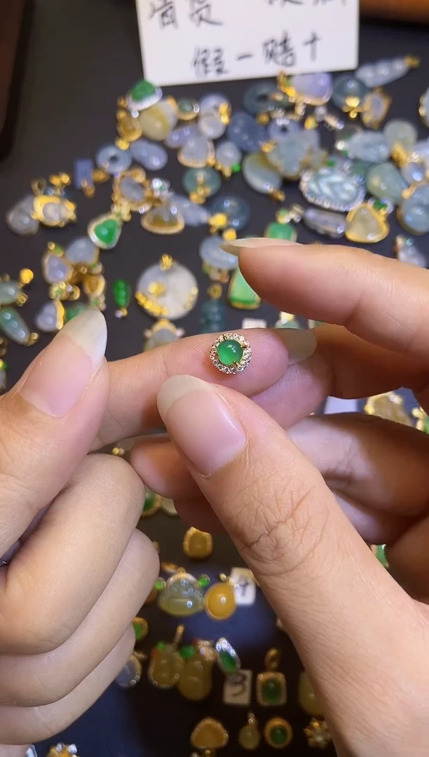 吊坠(不含链)银S925镶嵌翡翠1