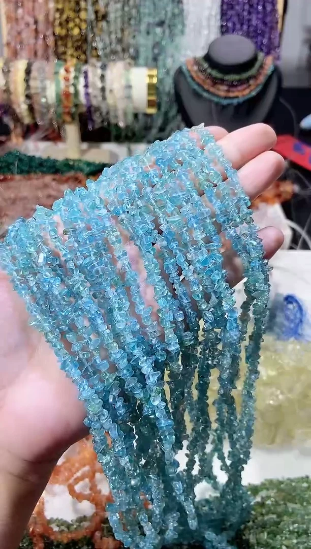 未镶嵌珠宝半成品水晶小蓝磷灰