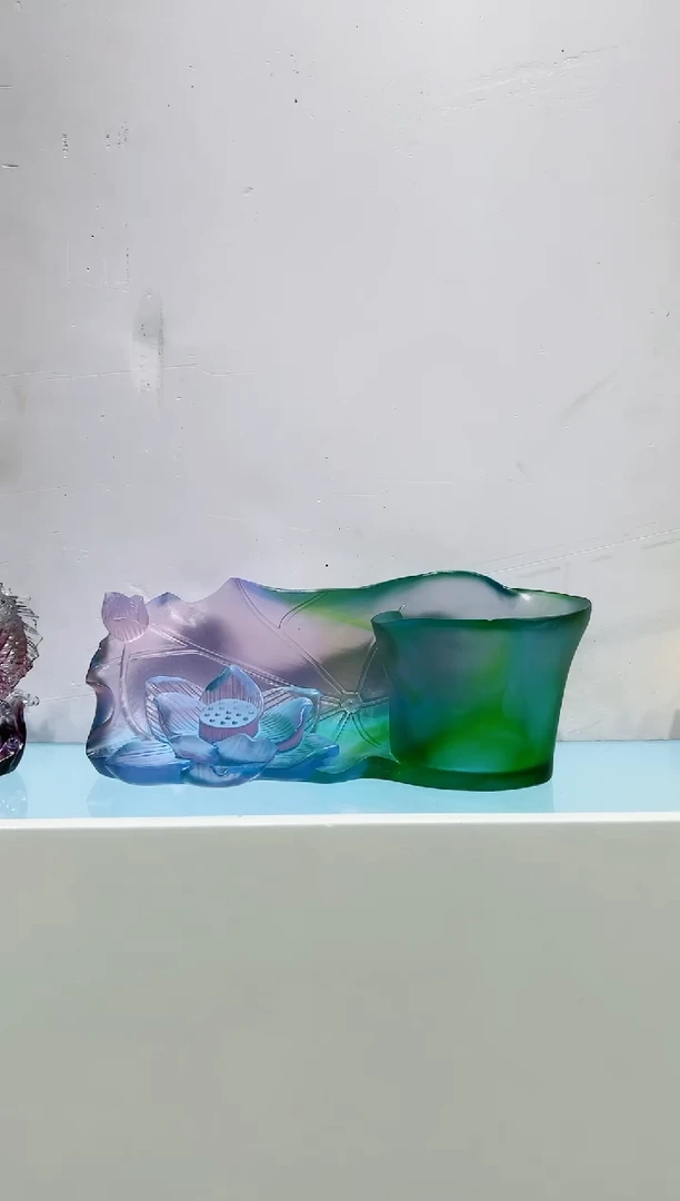 【闪购商品】茶宠古法琉璃莲花笔筒收纳