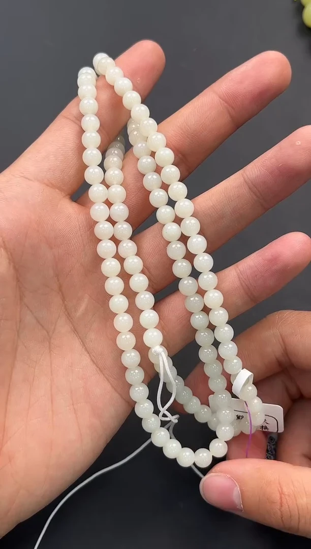 未镶嵌手串和田玉且末米达108项链卡6微色差