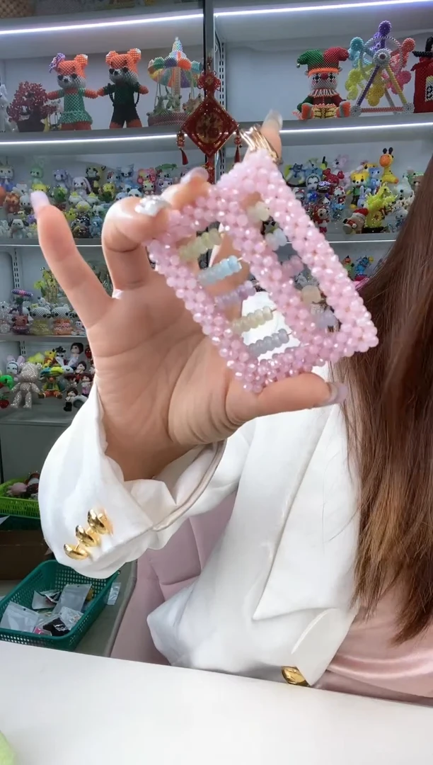 玻璃2883卡4水晶算盘材料包1套粉玉