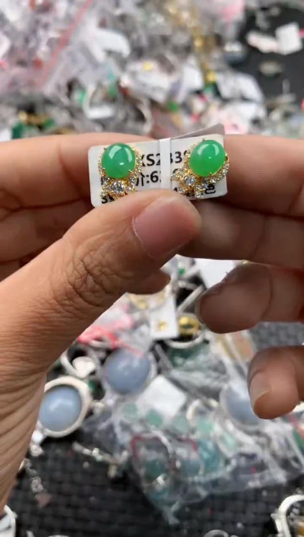 银S925镶嵌戒指翡翠11              7