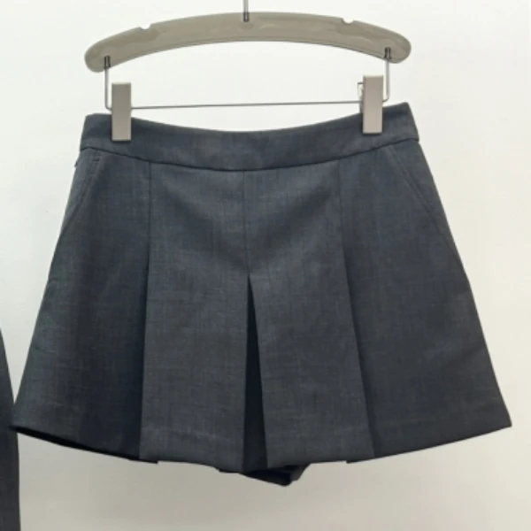 61689-1打褶半身裙短裙夏天女款