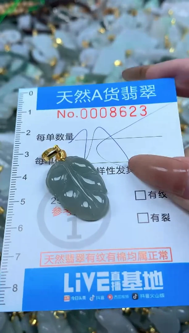 颈饰未镶嵌翡翠净货挂件-8623