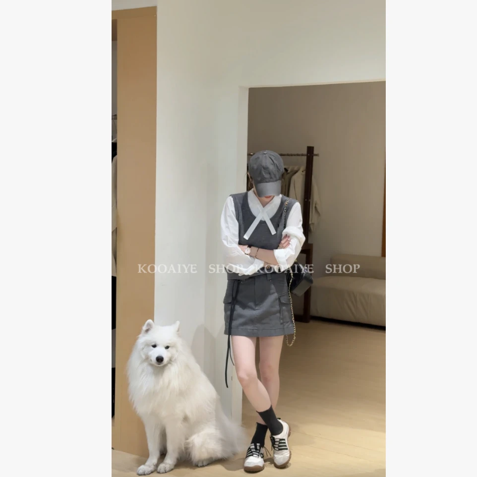 【生日假两件】秋季新款韩系休闲气质时尚学院假两件上衣