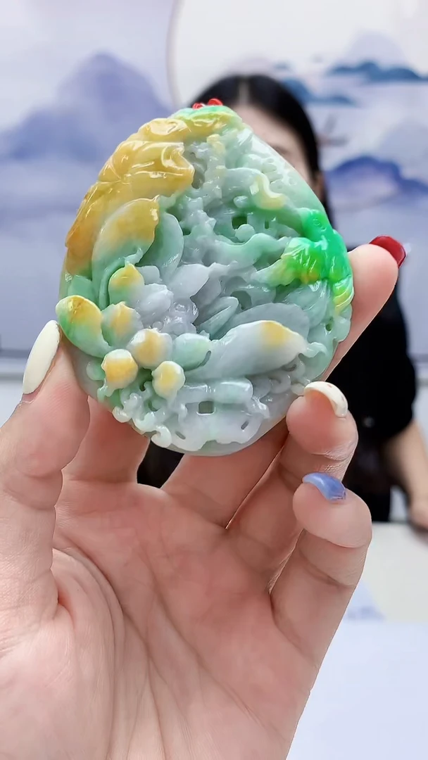 定制翡翠未镶嵌4812lr-毛货挂件150
