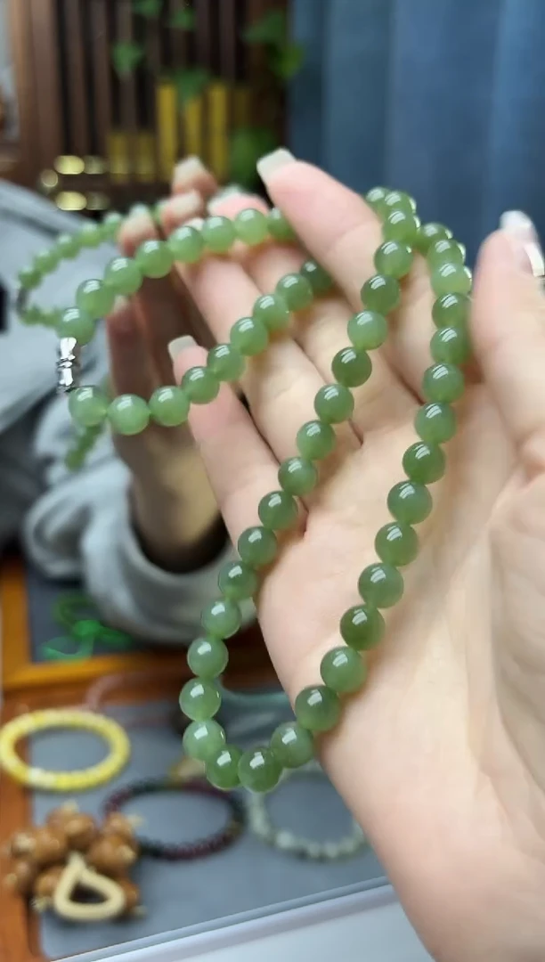 颈饰未镶嵌和田玉和田玉项链8mmZD