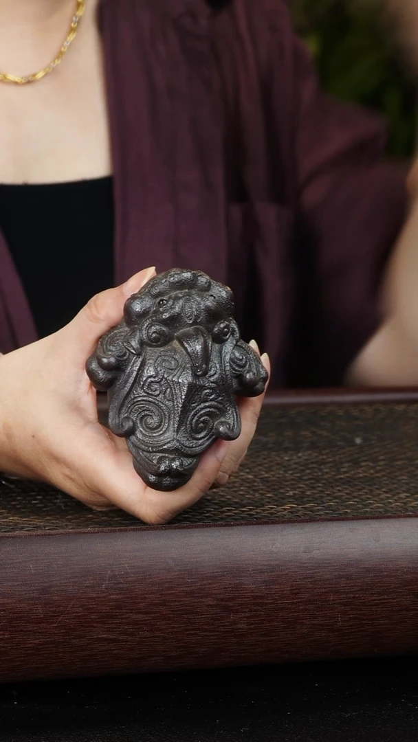 紫砂茶宠柴烧小金蟾