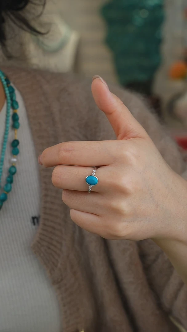 【闪购商品】绿松石戒指银S925镶嵌多样性发货