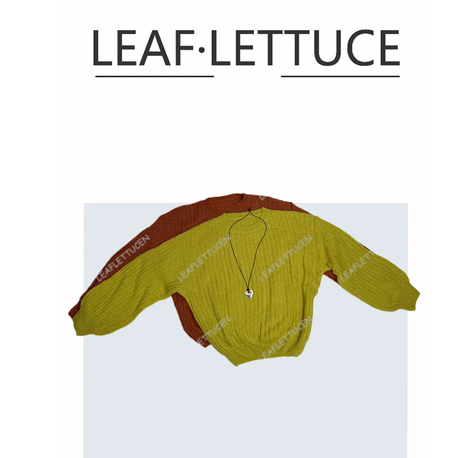 LEAF LETTUCE00124/9882纯色轻奢镂空毛衣