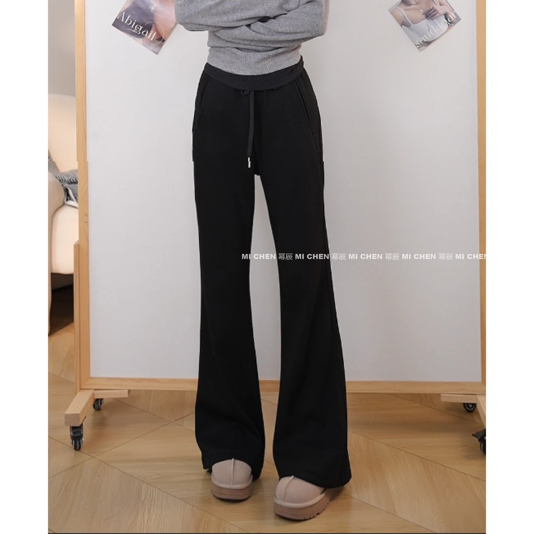 【长腿标杆】39重磅定制款！双面加绒厚实提臀显瘦天菜微喇裤2817#