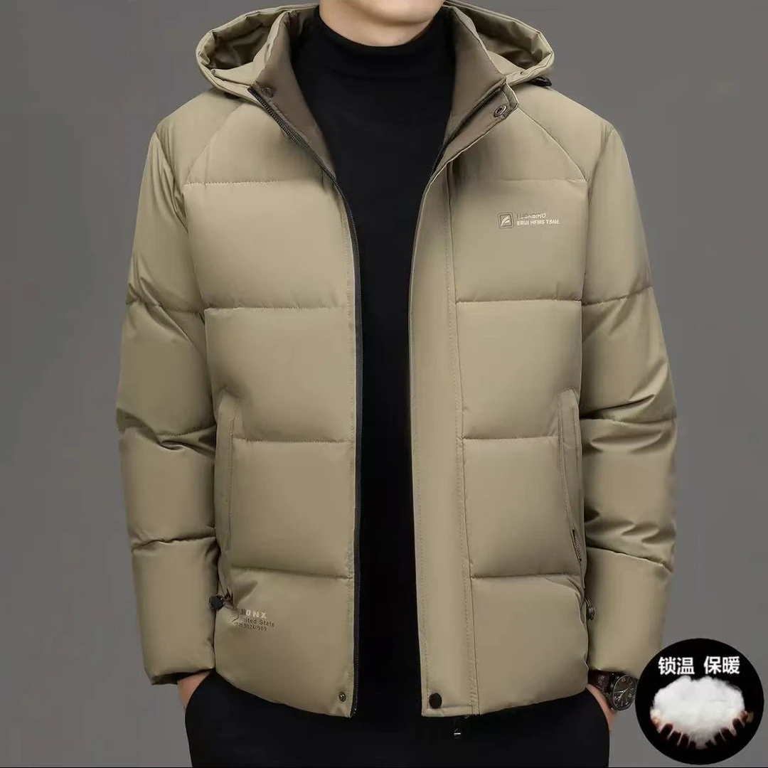 男士新款可脱卸连帽秋冬保暖舒适外套男