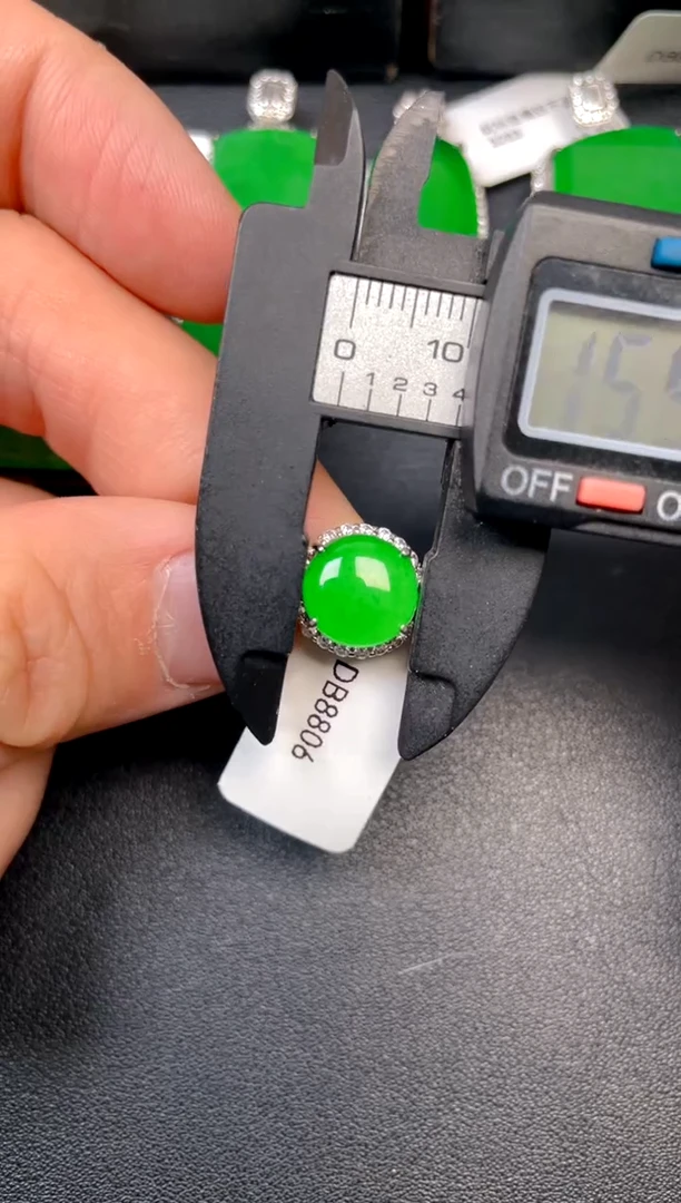 吊坠(不含链)银S925镶嵌翡翠戒指