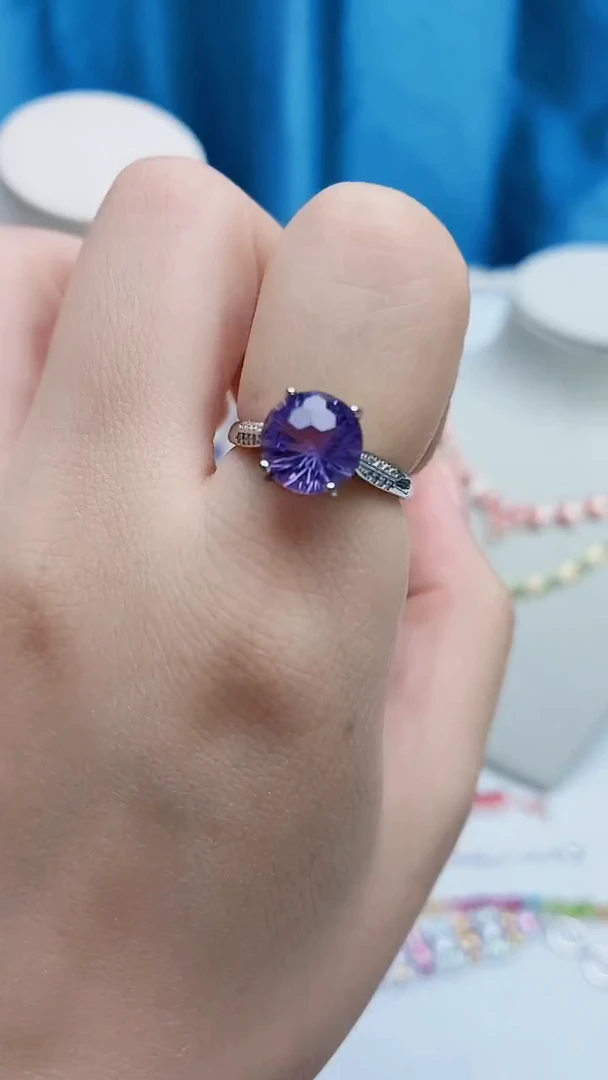 银S925镶嵌戒指水晶080ZB1112产品一个（多样性）