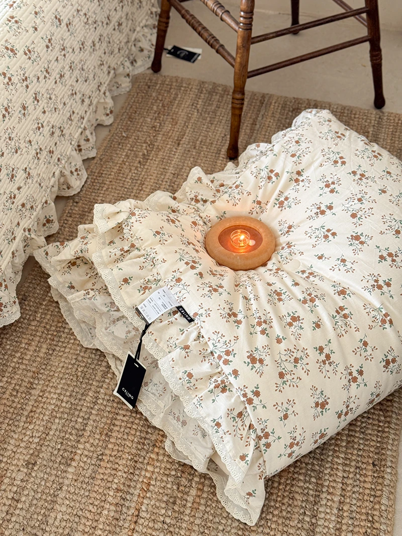 韩系大花边公主风全棉碎花可机洗四季被高颜值秋冬加厚保暖被芯