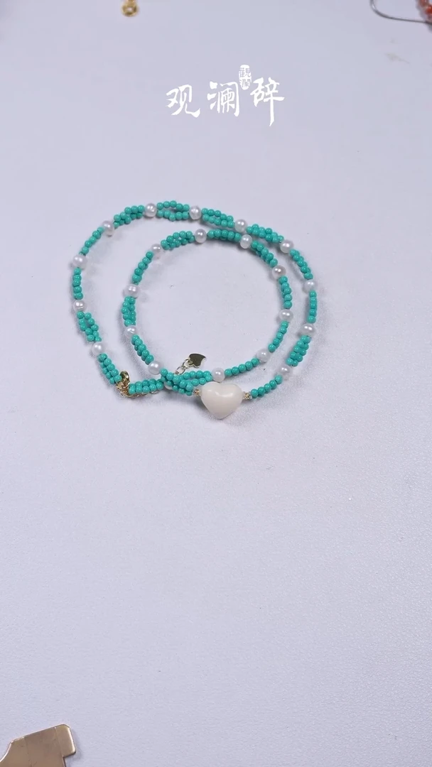 【闪购商品】水晶新疆松猛犸牙银S925镶嵌项链