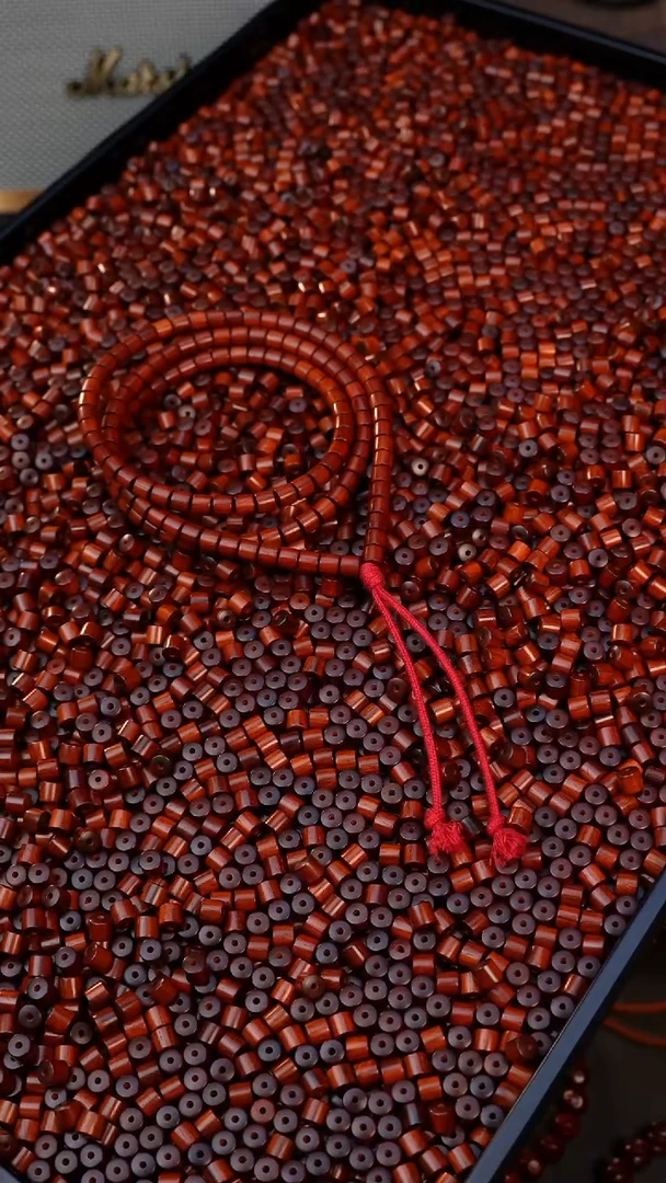 小叶紫檀手串/手链5*5.3小叶紫檀竹节多圈130颗