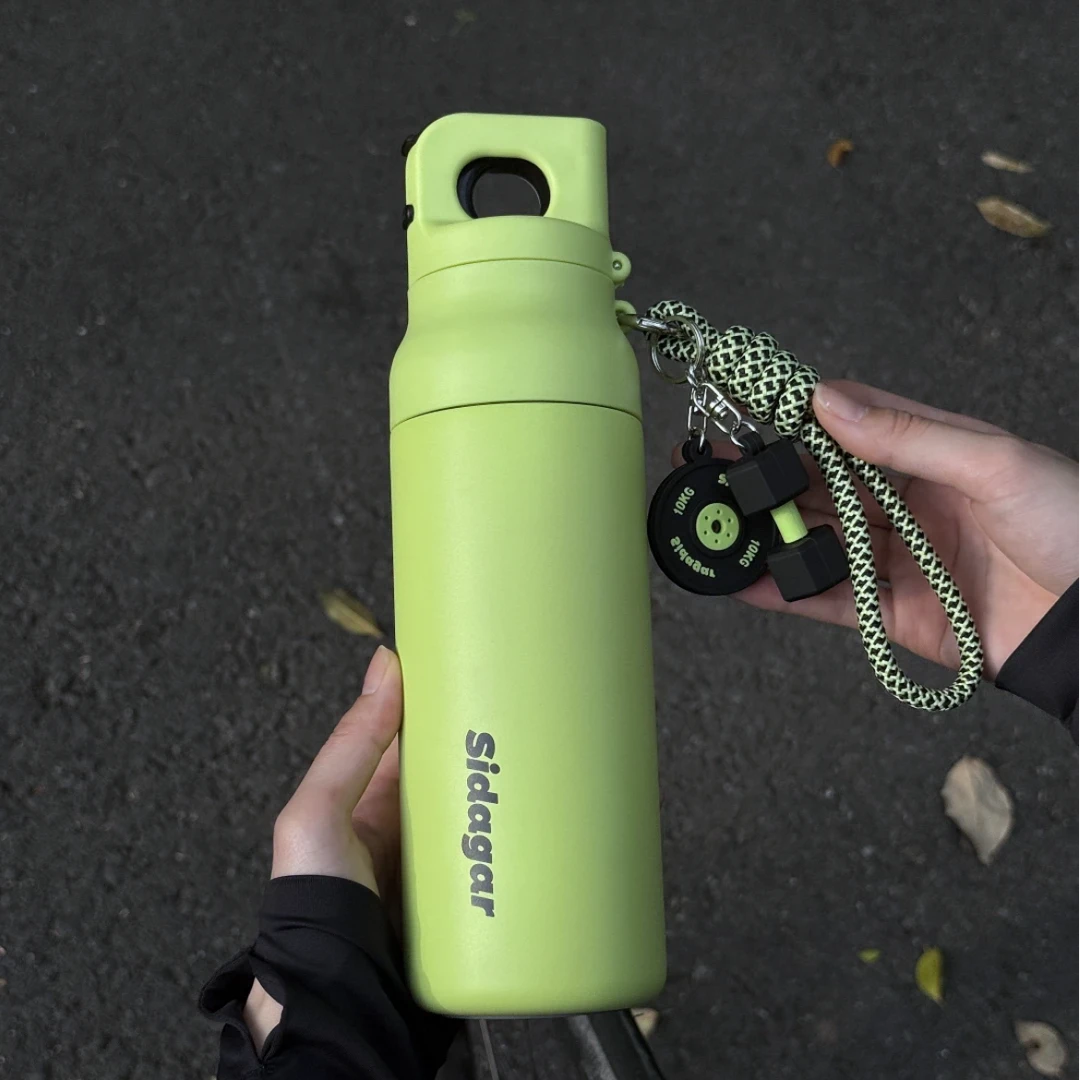 【拍一赠8】世大家动力秒开双饮保温杯便携户外骑行运动学生直身杯