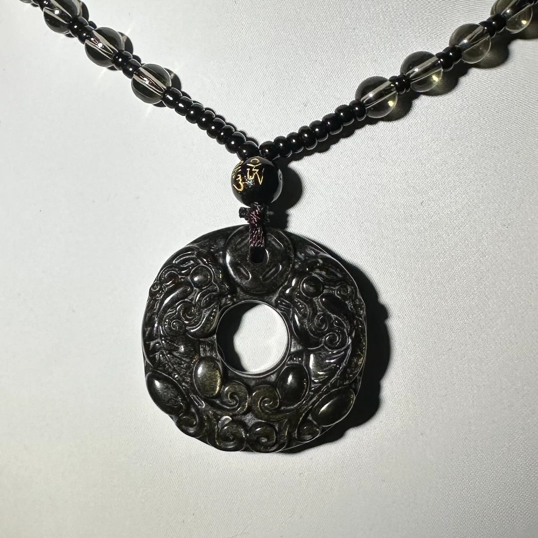 金曜石龙纹平安扣项链多样性发货1308