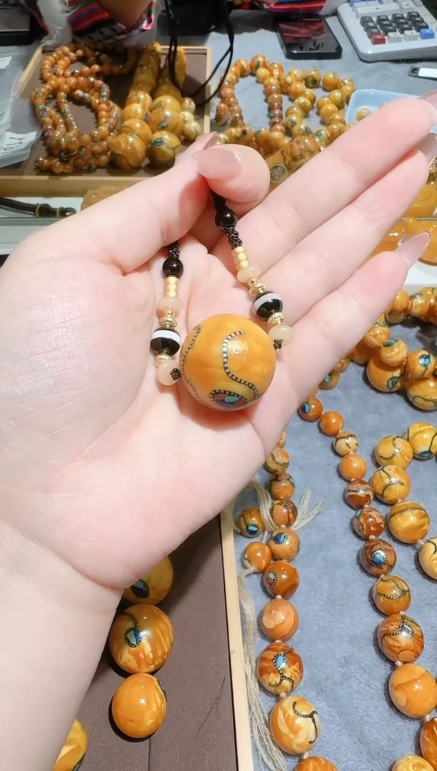 蜜蜡颈饰未镶嵌813天然蜜蜡珠宝奇石全都保真