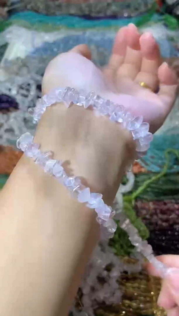 水晶珠宝半成品未镶嵌透紫马粉