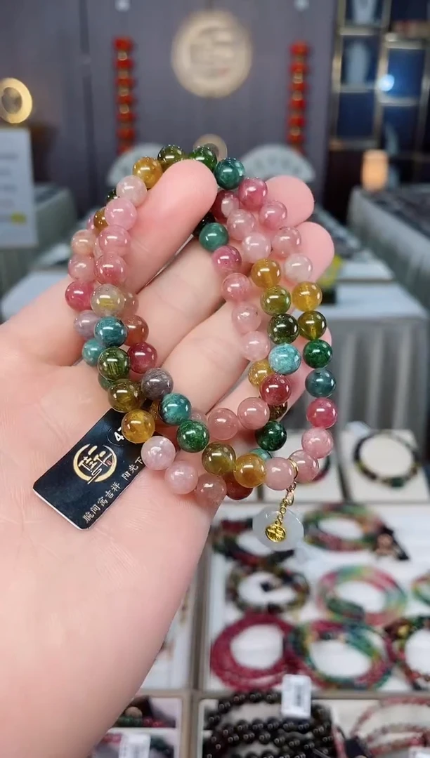 未镶嵌老矿碧玺三圈手串7mm+碧玺xion多样性发一条