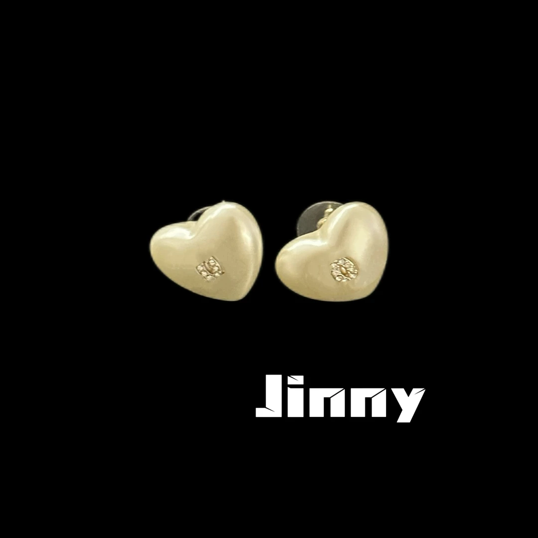 铜合金树脂耳饰 铜合金耳钉【jinny】经典百搭爱心耳钉