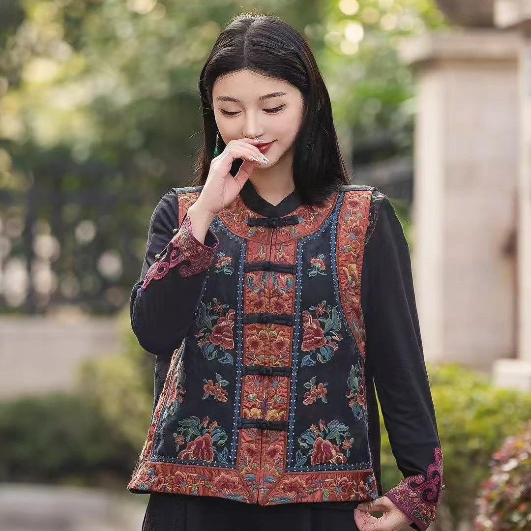 民族风马甲复古中国风常规款网红四季通用马夹文艺宽松型女