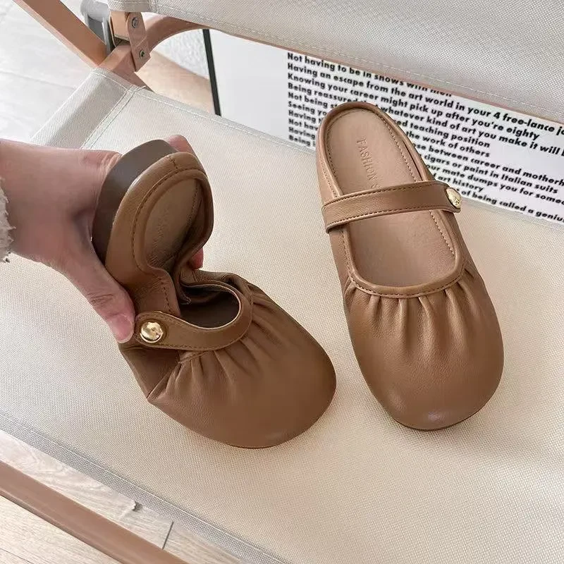 新款洋气拖鞋女外穿仙女风沙滩海边防滑防臭气质包头半拖软底室外