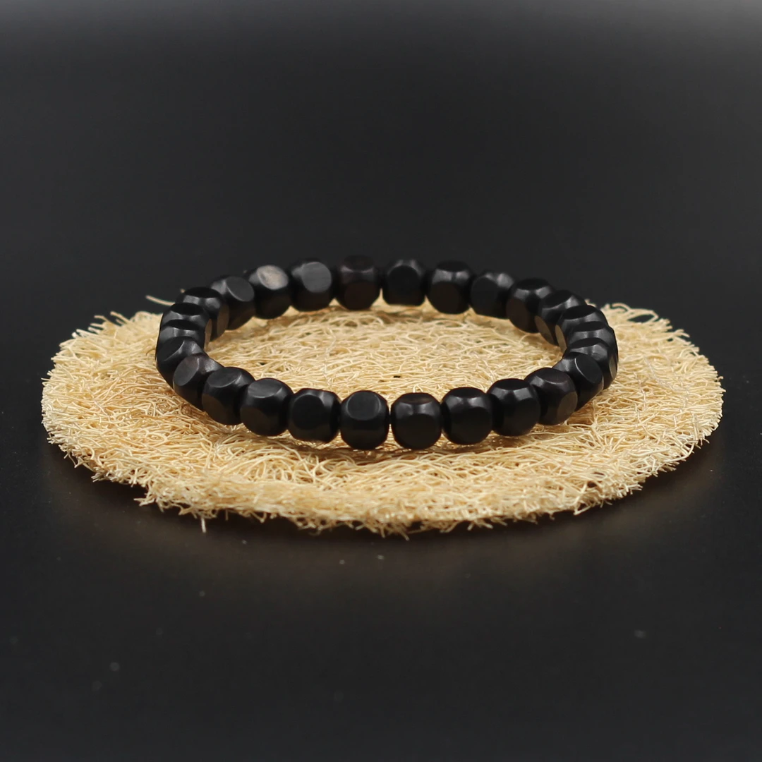 乌木方糖圆8*8精工文玩手串