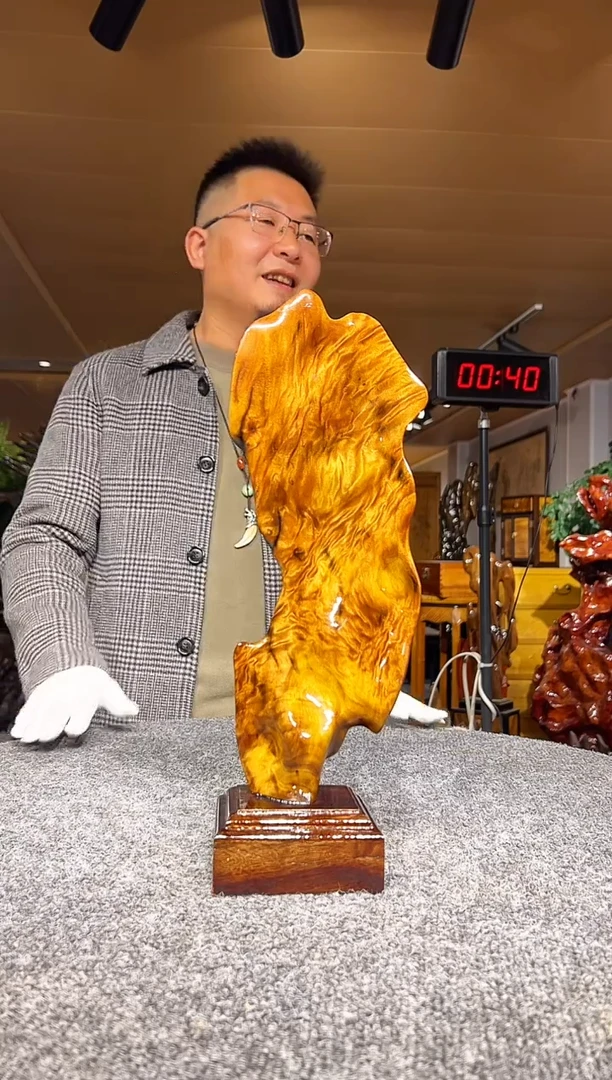 金丝楠木雕款树*金丝楠木摆件