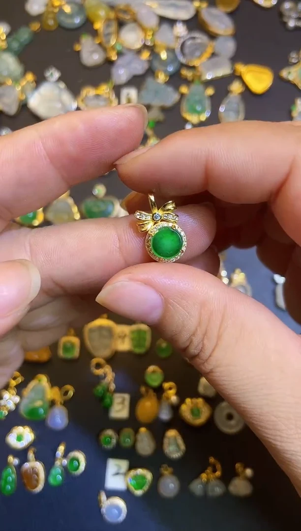 吊坠(不含链)银S925镶嵌翡翠1