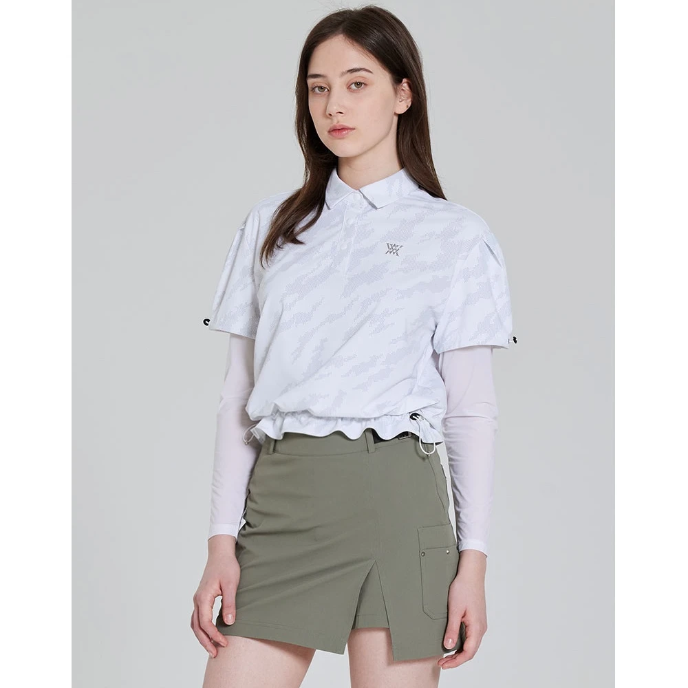 25年新款韩国潮牌女士高尔夫假两件印花防风上衣/防水防风凉感