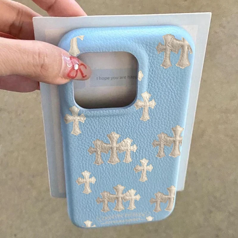 闪度侠高级克罗心适用苹果17皮革纹iPhone16pro手机壳15/14/13/12