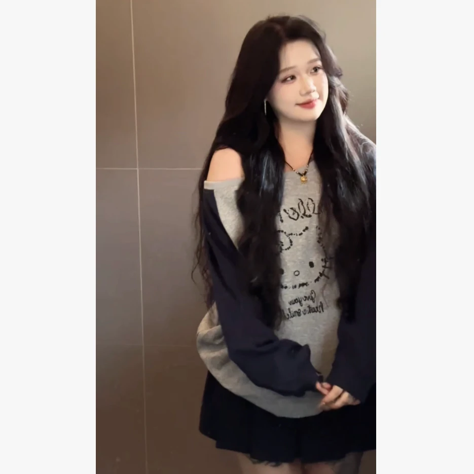 【小琳微胖女装】新款时尚洋气百搭女装上衣慵懒风简约通勤复古卫衣