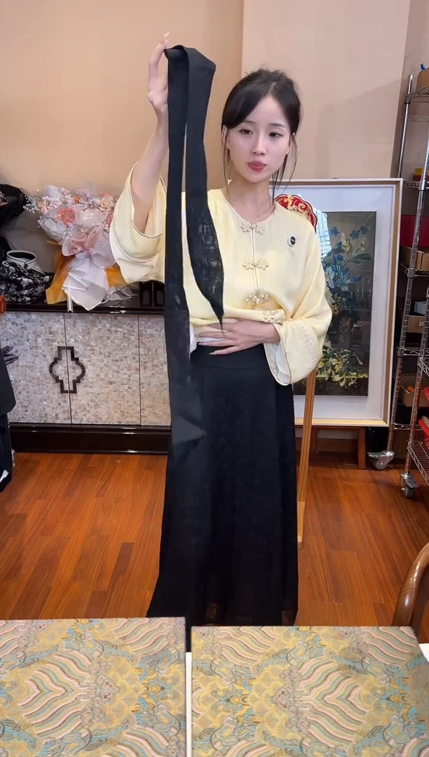 刺绣3XL码 八破裙 黑色