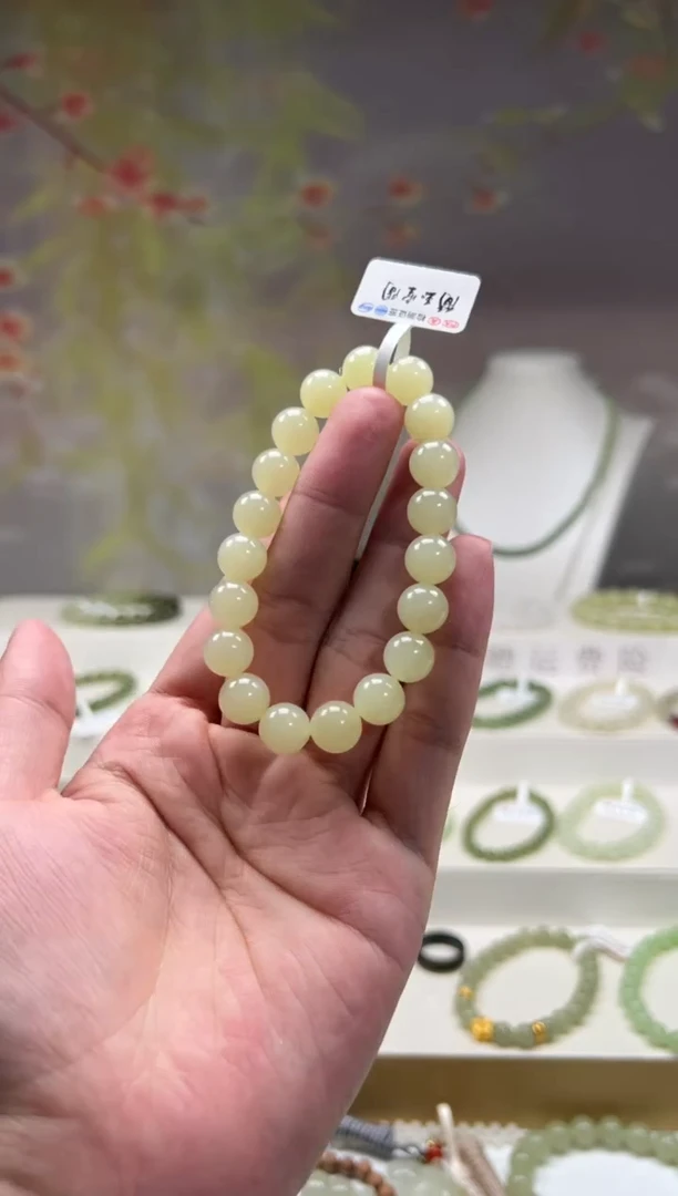 手串未镶嵌和田玉卡10高货黄口手串