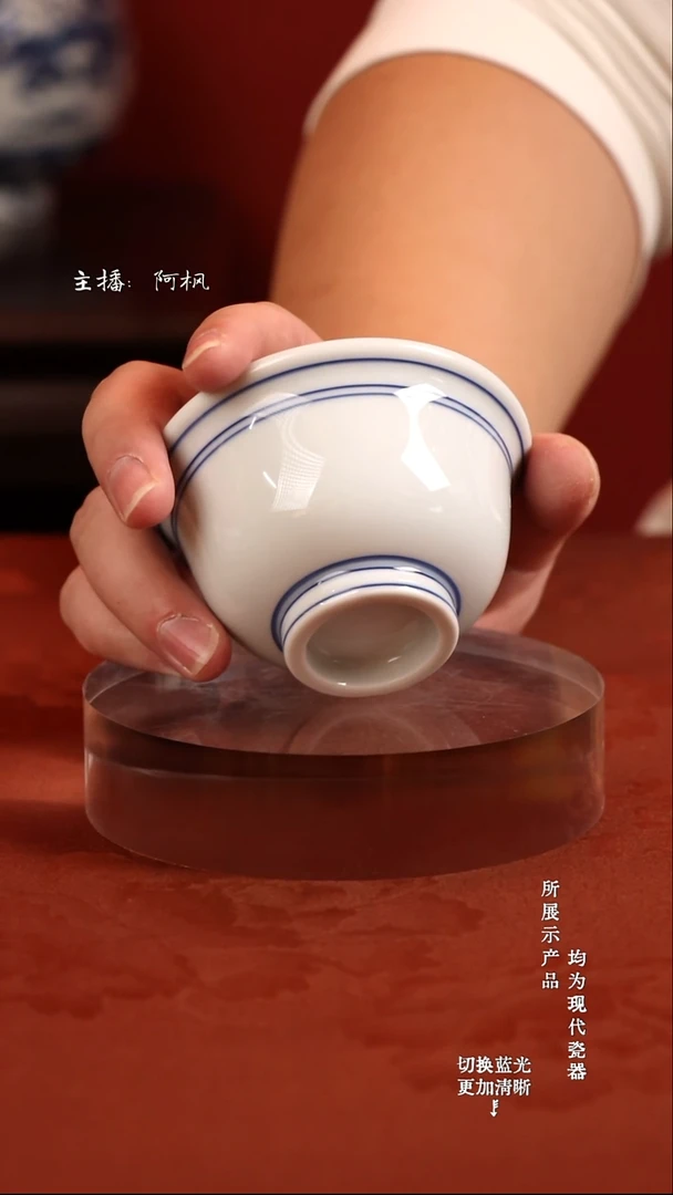 杯子【大瓷网】白胎九线压手杯  5