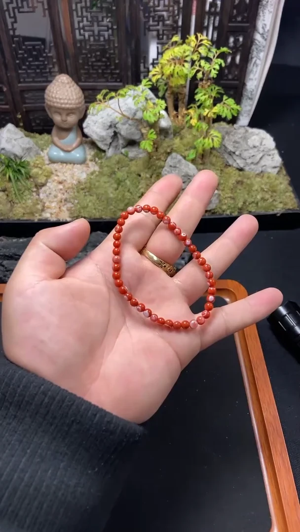 【闪购商品】南红玛瑙单圈未镶嵌天眼单圈4mm